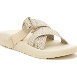 Outlet Chaco Women's CushZ Extra Cushioned Slide Frond Dark Vanilla