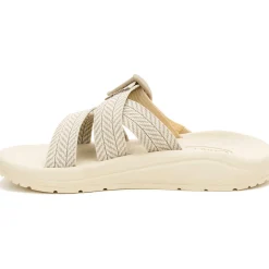 Outlet Chaco Women's CushZ Extra Cushioned Slide Frond Dark Vanilla