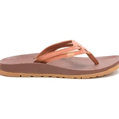 Outlet Chaco Women's Lowdown Leather Flip Flop Burnt Chestnut