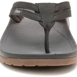 New Chaco Women's Lowdown Leather Flip Flop Black