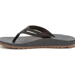 New Chaco Women's Lowdown Leather Flip Flop Black