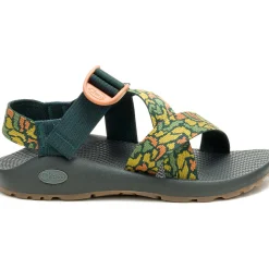 New Chaco Women's Mega Z/1 Wide-Strap Classic Sandal Pebble Greenery